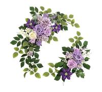 2x Wedding Arch Flowers Set Artificial Flower for Window Valentines Day Purple