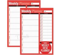 2x Weekly Desk Planner, A4 Size, Undated Week-to-View Format with To-Do List and Contact Section
