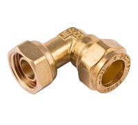 2X Westco 15mm x 1/2" Brass Bent Tap Connector J611 (DZR) - Compression C x FI 90° Plumbing Fitting