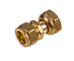 2X Westco 15mm x 3/4" Straight Tap Connector J604 (DZR) - Brass Compression to Female Tap Fitting for Plumbing