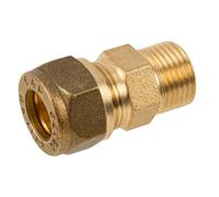 2X Westco 15mm x 3/8" Compression Coupling - C x MI Brass Male Connector (DZR)