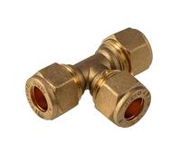 2X Westco 8mm Brass Compression Equal Tee - C x C x C Fitting for Reliable Connections in Hot and Cold Water Systems