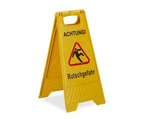 2x Wet floor sign Slippery Surface Warning Compact Lightweight Foldable Safety