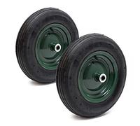 2x Wheelbarrow Wheel 3.50-8 Pneumatic Tyre max.130 kg with Rim and Inner Tube Barrow