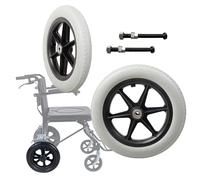 2x Wheelchair Wheels, 12" Solid PU Rear Wheel For Wheelchair, Caster Assembly, With Bearing, Wear-Resistant, Replacement Wheels For Walkers Rollators And Wheelchairs