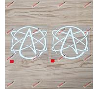 2X White 10.2cm Atheist Symbol Decal Sticker Car Vinyl Atheism Die-Cut no Background
