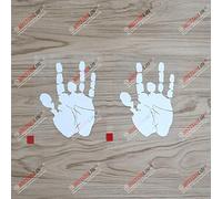 2X White 10.2cm Jerry Garcia Hand Decal Sticker Car Laptop Window Vinyl