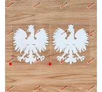 2X White 10.2cm Polska Eagle Decal Sticker Coat of arms of Poland Herb Polski Polish Flag Car Vinyl Simple Style
