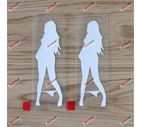 2X White 10.2cm Sexy Lady Devil Girl Decal Sticker Naked Underpants Car Vinyl b