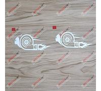 2X White 10.2cm Turbo Snail Decal Sticker Car Vinyl JDM Boost Euro Racing Drift Style b