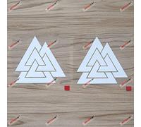 2X White 10.2cm Valknut Symbol Old Norse Viking Decal Sticker Car Vinyl die Cut