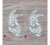 2X White 12.7cm Tall Huginn and Muninn Twin Ravens Decal Sticker Car Vinyl Norse Odin Style b