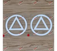 2X White 15.2cm Alcoholics Anonymous AA Symbol Decal Sticker Car Computer Window Vinyl