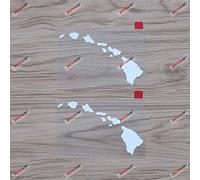 2X White 15.2cm Hawaii Map Outline Decal Sticker Hawaiian Islands State Car Vinyl