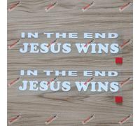 2X White 15.2cm in The End Jesus Wins Decal Sticker Car Vinyl God Christian Christ