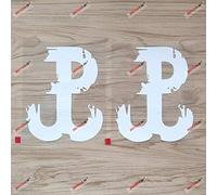 2X White 15.2cm Polska Polish Fighting Poland Decal Sticker Vinyl Anchor Kotwica Walczaca Distressed