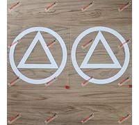2X White 20.3cm Alcoholics Anonymous AA Symbol Decal Sticker Car Vinyl