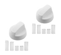 2X White Control Knob for Cooker, Oven & Hob - Easy Fit with Adaptors - Compatible With Ariston