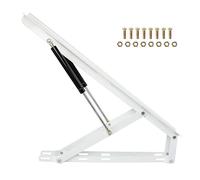 2X White Folding Bed Lifting Mechanism with Pneumatic Support and Slow Down Lift Stay Space Saving Sofa Bed Storage Hinge Spring Mechanism,White-1m