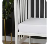 2x White Soft Bamboo Fitted Sheet | Size: Mini Cot 100x50cm OR Standard 120x60cm OR Cot Bed/Junior/Toddler Bed 140x70cm (120x60cm - standard cot)