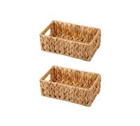 2X Wicker Storage Basket Water Hyacinth Basket Toilet Baskets,Farmhouse Kitchen Utensil Holder Caddy,Sundry Basket
