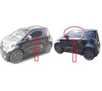 2x Wind Deflectors for Toyota iQ 2008 2009 2010 2011 2012 2013 2014 2015 for Aston Martin Cygnet Dark Smoke Tinted Acrylic Glass Door Side Windows Interior In-Channel Visors Rain Snow Sun Guards