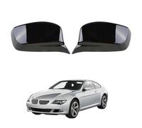 2x Wing Mirror Cover Cap for BMW E60 E61 E63 E64 2003-2008 Black - Pair Pack Rearview Mirror Housing Replacement Car Styling Accessories