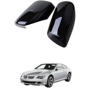 2x Wing Mirror Cover Cap for BMW E60 E61 E63 E64 2003-2008 Black - Pair Pack Rearview Mirror Housing Replacement Car Styling Accessories
