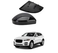 2x Wing Mirror Cover Cap for Jaguar F-Pace X761 2015-2022 SUV Black - Side Rearview Mirror Housing Replacement Car Styling Exterior Accessories
