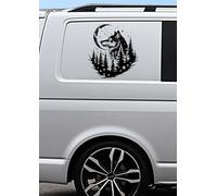 2X Wolf Moon Stars Decals Compatible with VW Volkswagen Transporter Camper Van wv1
