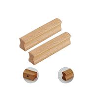 2X Wooden Round Cabinet Handle, Cabinet Furniture Kitchen Pulls Handles for Dresser Drawer Wardrobe,Wooden Bow Shaped Handle,Furniture Door Cupboard (Length 100mm)