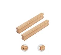 2X Wooden Round Cabinet Handle, Cabinet Furniture Kitchen Pulls Handles for Dresser Drawer Wardrobe,Wooden Bow Shaped Handle,Furniture Door Cupboard (Length 160mm)