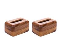 2X Wooden Tissue Boxes Bread-Shaped Tissue Storage Box Napkin Case Tissue Holder Napkin Holder Ornaments Crafts