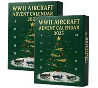 2x Wwii Aircraft Advent Calendar 2025 -24 Days of Warbirds,Ww2 Aircraft Advent Calendar Christmas Countdown with 24 Mini Warbirds to Unbox,Aviation Model Plane for Collectors & Aviation Lovers