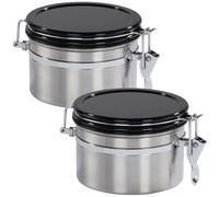 2x Xavax Coffee Tin Stainless Steel for Powder Airtight Storage Jar Container