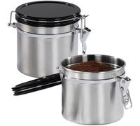 2x Xavax Coffee Tin Stainless Steel for Powder Airtight Storage Jar Containers