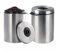 2x Xavax Stainless Steel Coffee Canister 1kg Airtight Storage Jar