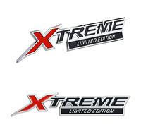 2X Xtreme X Treme Limited Edition Emblem 3D Badge Nameplate Logo Replacement for Xtreme Fender Side Trunk Rear (Silver Red)