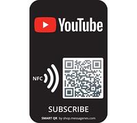 2X YouTube Stickers | Multi-Use Adhesive and Smart QR/NFC | Increases Followers and Promotes Your Channel | Smart QR Allows Change Link