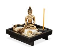 2x Zen Garden Tranquillity Buddha Statue Decorative Joss Sticks Pebble Tea Light