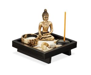 2x Zen Garden Tranquillity Buddha Statue Decorative Joss Sticks Pebble Tea Light