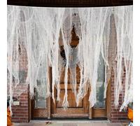 2x10.16M Halloween Creepy Cloth, White Large Size Halloween Scary Spooky Cloth, Windows Doorways Cover Gauze for Party Haunted House Decorations