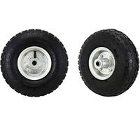 2x10" 3.50-4 Pneumatic Wheelbarrow Wheels Pneumatic Sack Truck Trolley Wheel Puncture Proof Tyre Complete for Garden Heavy Duty Trolley Barrow Trailer Truck Solid Replacement Wheelbarrow Wheel