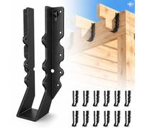 2x10 Joist Hanger Thicker 14 Gauge Black Powder Coating Steel 12 Pcs | LU24 Double Shear Face Mount Joist Hanger,Hurricane Ties for Rafters Tie Brackets Great for Floor Deck and Ceiling Joists