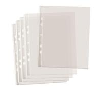 2X100 x A5 Plastic Wallets Strong Glass Clear Punched Ringbinder Poly Pockets