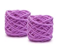 2X100g Chunky Yarn for Knitting Wool Ball Made of Cotton, Wool and Acrylic Soft and Warm Weaving Scarf and Slippers DIY Plush Knitting.