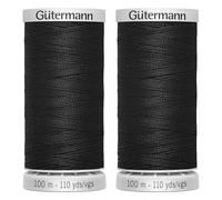 2x100m Gutermann Extra Strong Upholstery Thread, Polyester, Black 000 - Bundled by GetInStyle Shop