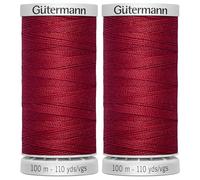 2x100m Gutermann Extra Strong Upholstery Thread, Polyester, Colour 046 Ruby Red - Bundled by GetInStyle Shop