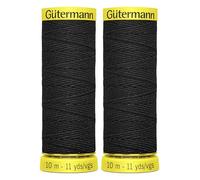 2x10m Gutermann Shirring Elastic Stretch Thread, Black - Bundled by GetInStyle Shop