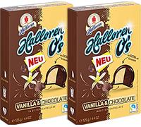 2x125g Halloren O's Balls Vanilla & Chocolate - Original Halloren Balls with Vanilla Cream and Cocoa Cream in Dark Chocolate / Germany